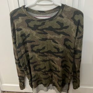 american eagle: camo soft and sexy plush sweater